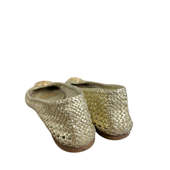 Tory Burch Pasadena Metallic Leather Woven Ballet Flats - Picture 5 of 11